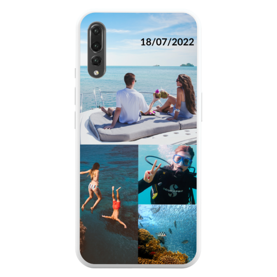 Coque Texte et 4 Photos Huawei