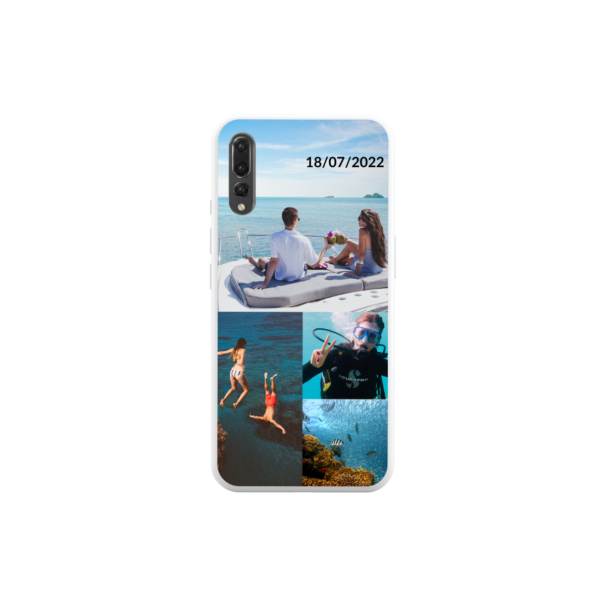 Coque Texte et 4 Photos Huawei