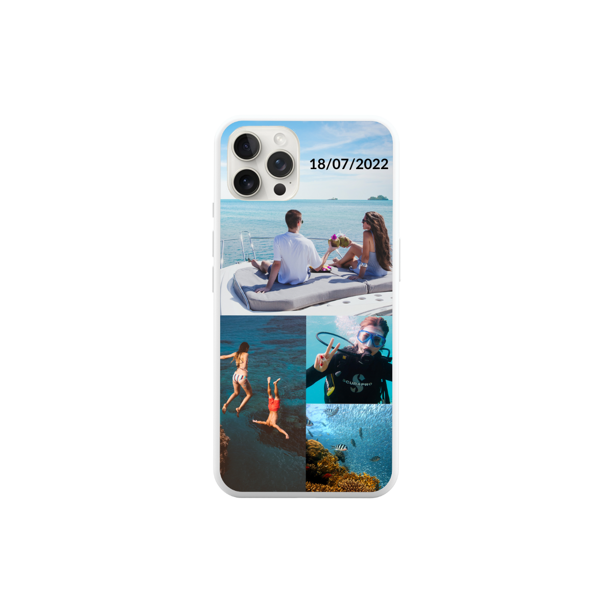 Coque Texte et 4 Photos Iphone